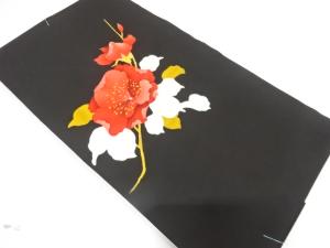 未使用品　塩瀬　手描き　枝花模様　名古屋帯